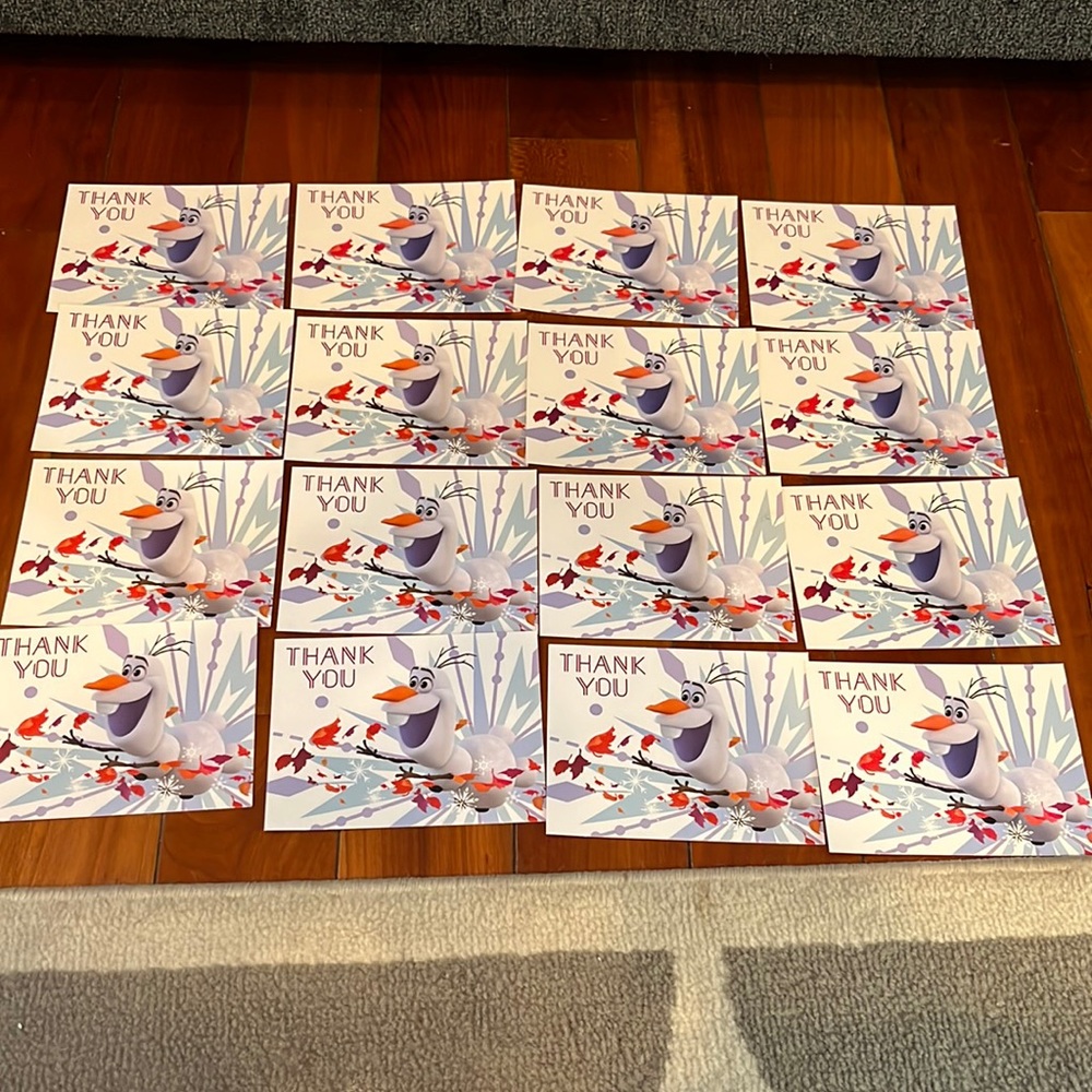 16 Frozen Thank you cards